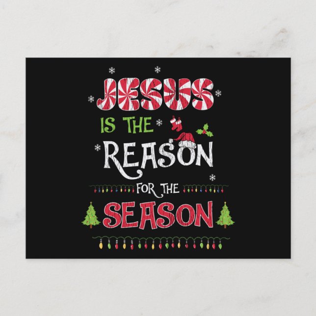 Cartão Postal Jesus The Reason The Season Christian Christmas (Frente)