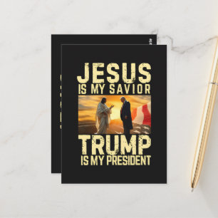 Cartão Postal Jesus Trump - Jesus É Meu Senhor Salvador