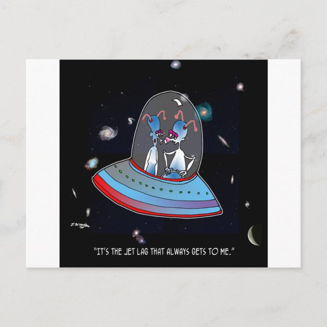 Cartão Postal Jet Lag Cartoon 9492 (Frente)