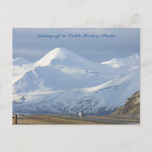 Cartão Postal Jet on Runway in Dutch Harbour, Alaska (Frente)