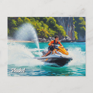 Cartão Postal Jet Ski em Phuket Patong Beach Viagem