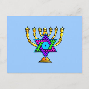 Cartão Postal Jewish Candlesticks