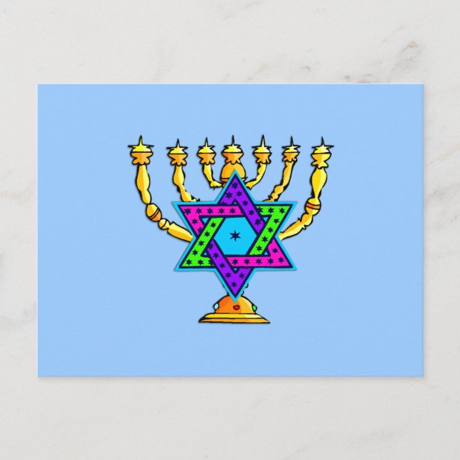 Cartão Postal Jewish Candlesticks (Frente)