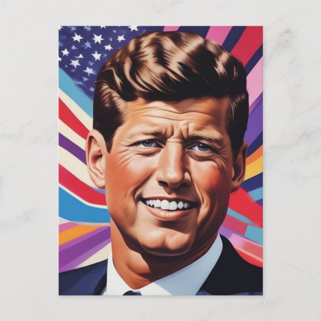 Cartão Postal JFK John F. Kennedy Inspiração Motivacional (Frente)