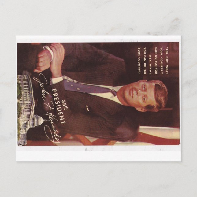 Cartão Postal JFK Kennedy presidente (Frente)