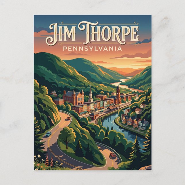 Cartão Postal Jim Thorpe EUA (Frente)