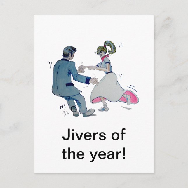 Cartão Postal Jive Fun! balançando rock e rolando (Frente)