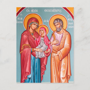 Cartão Postal Joachim, Anna e o Ícone Ortodoxo Theotokos