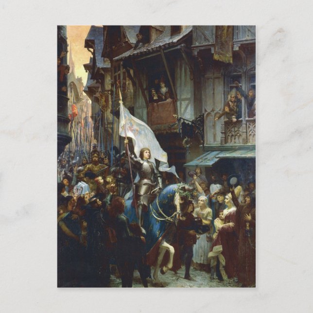 Cartão Postal Joan of Arc entra em Orléans (Frente)