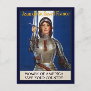 Cartão Postal Joana d'Arc: A Donzela de Orléans, Heroína Cavalei