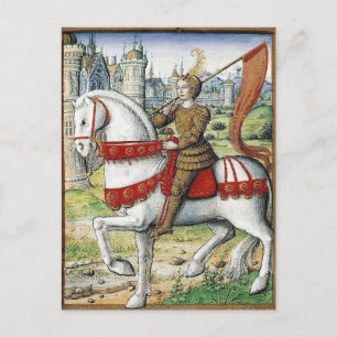 Cartão Postal Joana d'Arc em cavalo