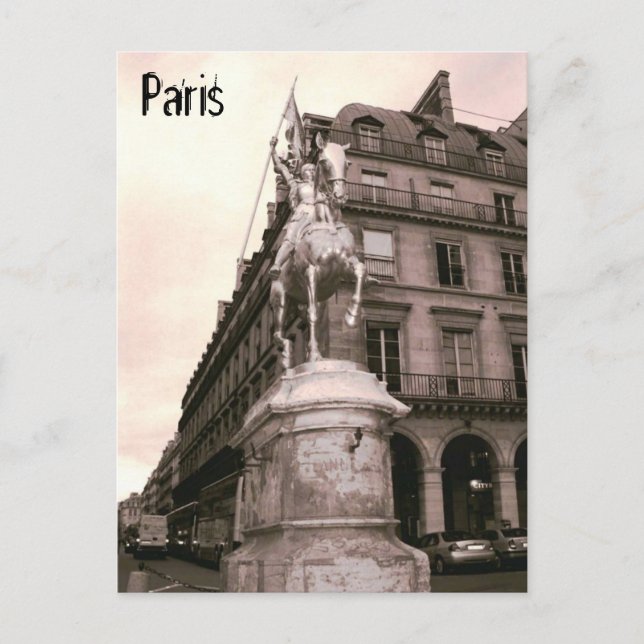 Cartão Postal Joana d'Arc Statue Paris Postcard (Frente)