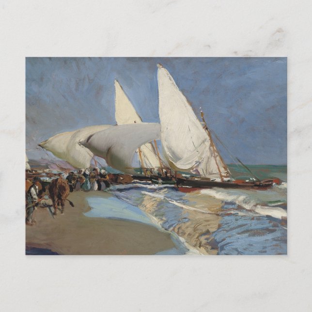 Cartão Postal Joaquin Sorolla - A praia em Valencia (Frente)