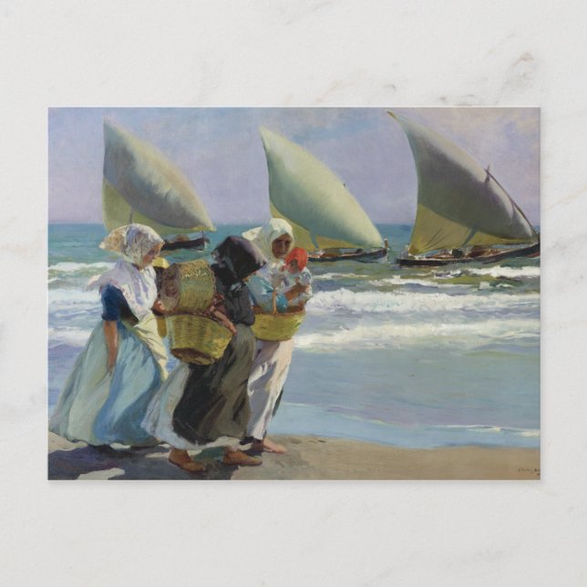 Cartão Postal Joaquin Sorolla - As Três Velas (Frente)