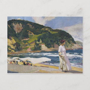Cartão Postal Joaquín Sorolla- Maria na praia, Zarauz