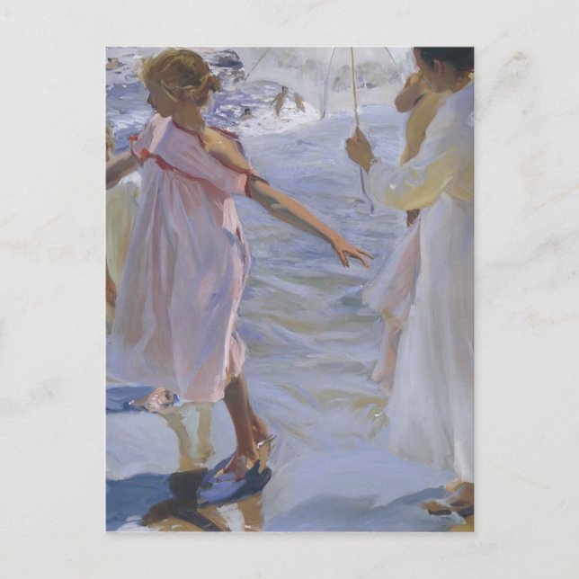 Cartão Postal Joaquín Sorolla - Rolando ao longo da costa (Frente)