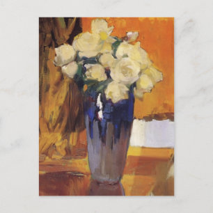 Cartão Postal Joaquín Sorolla - Rosas brancas do Jardim da Casa