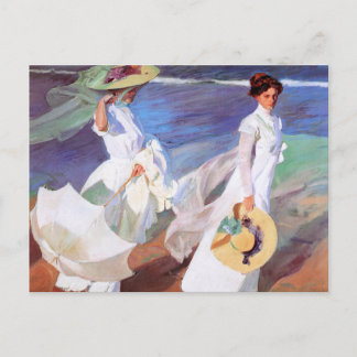 Cartão Postal Joaquin Sorolla Women Walking Beach