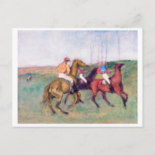 Cartão Postal Jockey e Race Horse, Edgar Degas