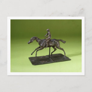 Cartão Postal Jockey em um Cavalo (bronze)