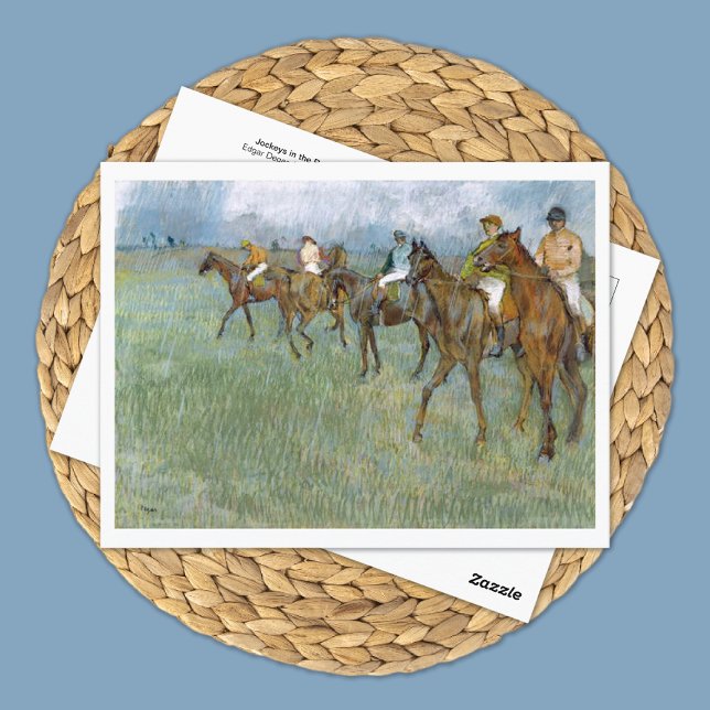 Cartão Postal Jockeys na Chuva Edgar Degas (Criador carregado)