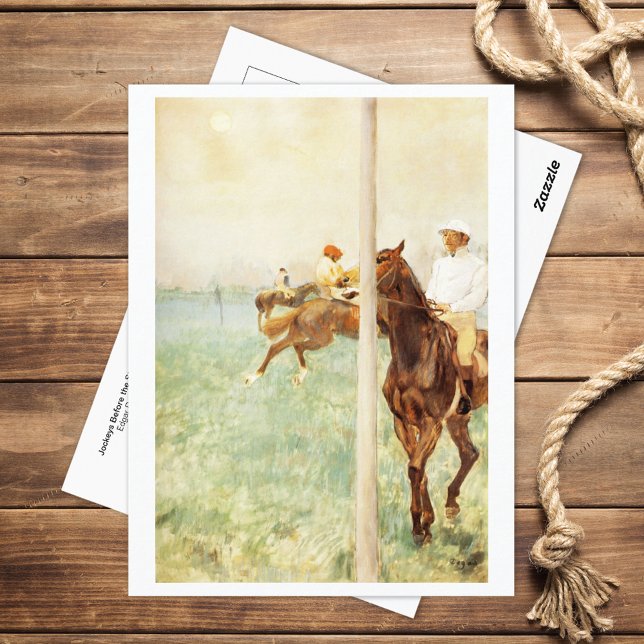 Cartão Postal Jockeys Race Flagpole Edgar Degas (Criador carregado)