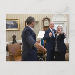Cartão Postal Joe Biden, Barack Obama e Hillary Clinton