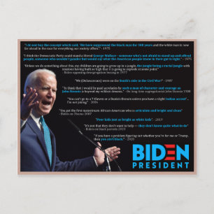 Cartão Postal Joe Biden cita a raça