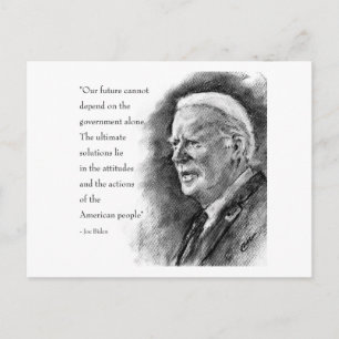 Cartão Postal Joe Biden & Citação