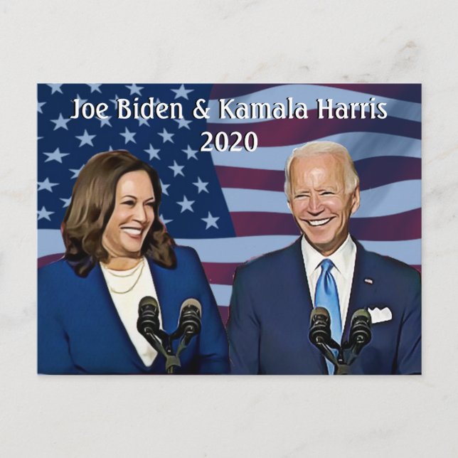 Cartão Postal Joe Biden e Kamala Harris 2020 Running Mates (Frente)