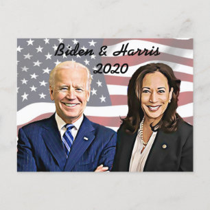 Cartão Postal Joe Biden e Kamala Harris Memabilia Keepsasasasaet