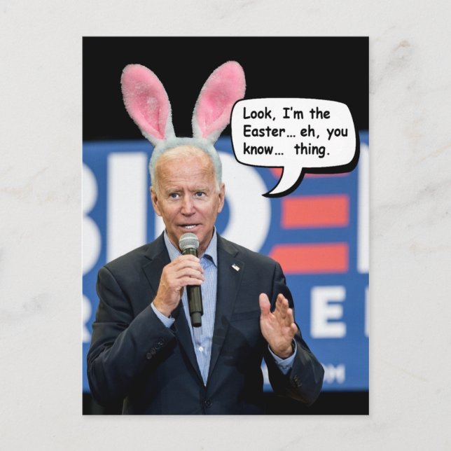 Cartão Postal Joe Biden Easter Bunny (Frente)