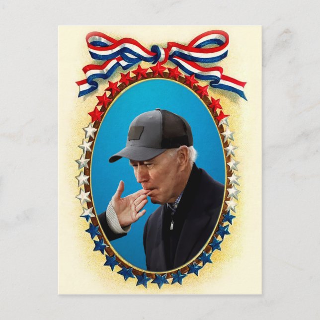 Cartão Postal Joe Biden Estilo Vintage (Frente)