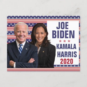 Cartão Postal Joe Biden Kamala Harris 2020 Presidente dos EUA Fo