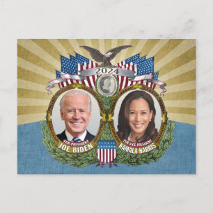 Cartão Postal Joe Biden Kamala Harris 2024 - Jugate Photo
