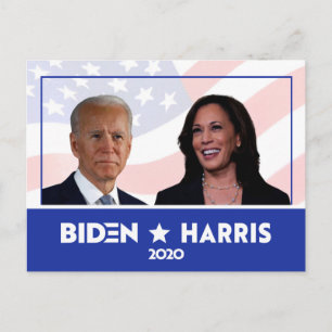 Cartão Postal JOE BIDEN KAMALA HARRIS FOTO Discurso 2020