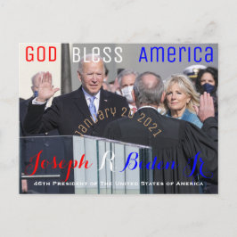 Cartão Postal Joe Biden tirando o seu juramento de escritório ja