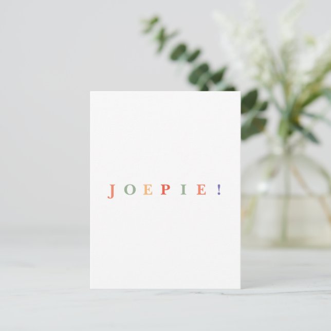 Cartão Postal Joepie Felicitatie Gefeliciteerd Wenskaart (Em pé/Frente)
