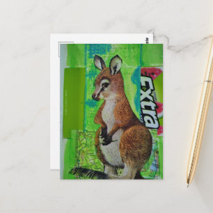 Cartão Postal Joey no Jornal de Lixo Colagem de Mídia Mista