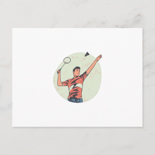 CARTÃO POSTAL JOGADOR DE BADMINTON (Frente)