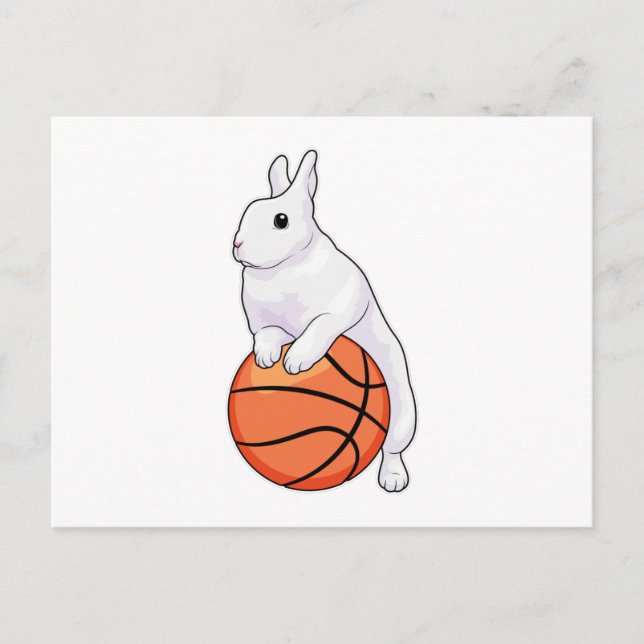 Cartão Postal Jogador de basquete Bunny Basquete (Frente)