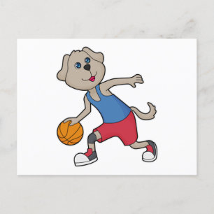 Cartão Postal Jogador de basquete cachorro Basquete