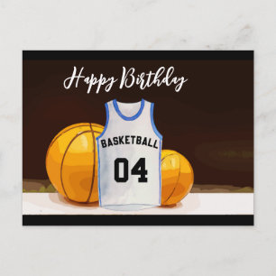 Cartão Postal Jogador de Basquete Feliz Aniversário