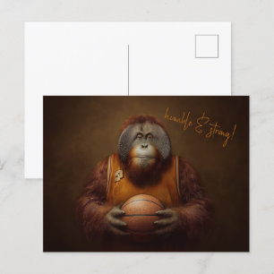 Cartão Postal Jogador de Basquete Orangutan