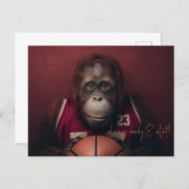 Cartão Postal Jogador de Basquete Orangutan