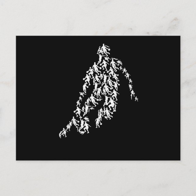 Cartão Postal Jogador de basquete silhueta esporte fã de time (Frente)