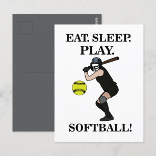 Cartão Postal Jogador de Esporte Softball