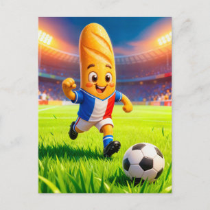 Cartão Postal Jogador de futebol baguete francesa em ação no est