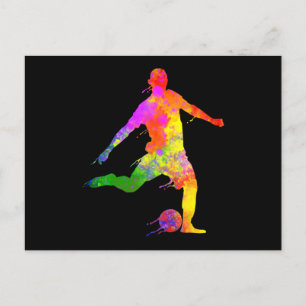 Cartão Postal Jogador de Futebol do Soccer do Lover de Tinta