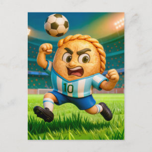 Cartão Postal jogador de futebol empanada argentino saltando de